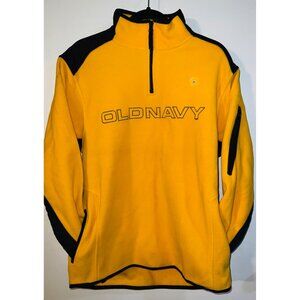 Old Navy Yellow & Black 1/4 Zip Pullover Fleece Jacket Size 16